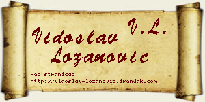 Vidoslav Lozanović vizit kartica
